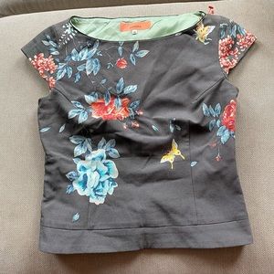 Cute Floral Top by SunaUna XS 0 Petite 0P PXS XXS